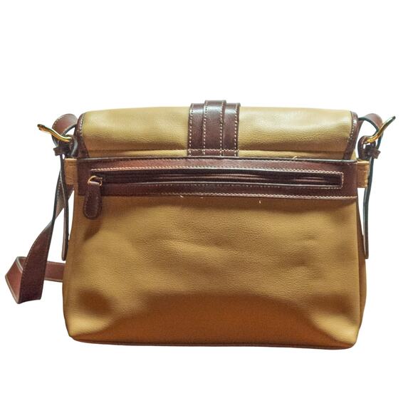 CL AMERICA Medium Tan Messenger Shoulder Bag Purse Roomy Handbag Faux Leather - Picture 2 of 8